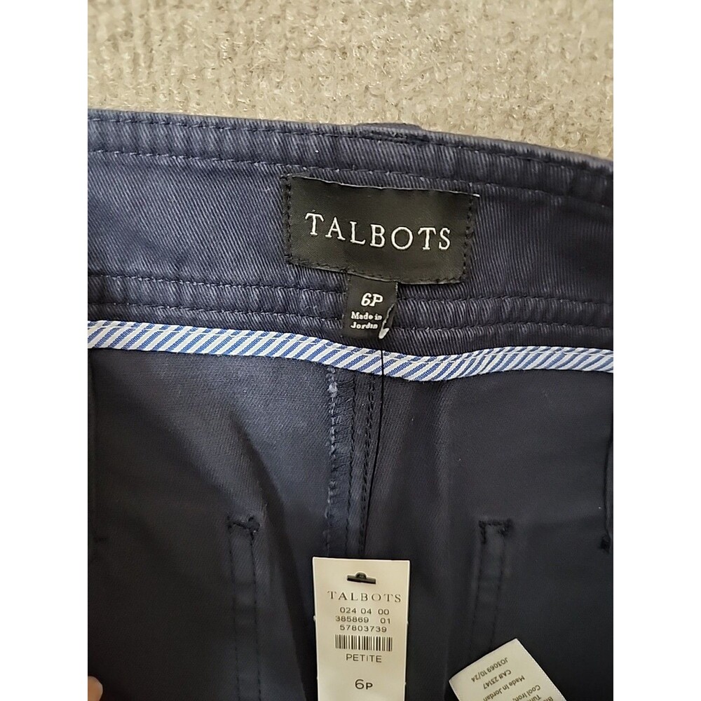 Talbots Wide Leg Ankle Pants Womens 6 Petite Navy Blue Stretch NEW - Picture 6 of 8